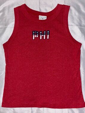 Where I’m From PHI Tank Top Large Red Philadelphia Patriotic Sleeveless Shirt